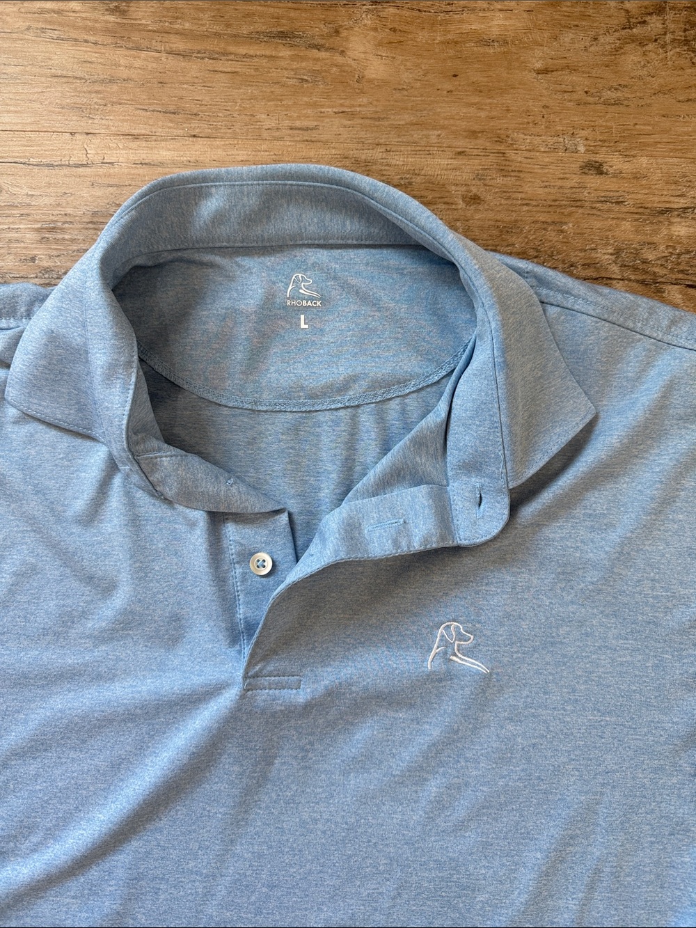 Rhoback Light Blue Men's Polo Shirt - Picture 2 of 4